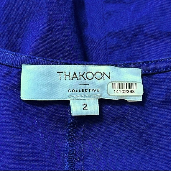 Thakoon Navy Blue Black Tie Waist Sleeveless Mini Dress- Size 2 - Picture 9 of 9